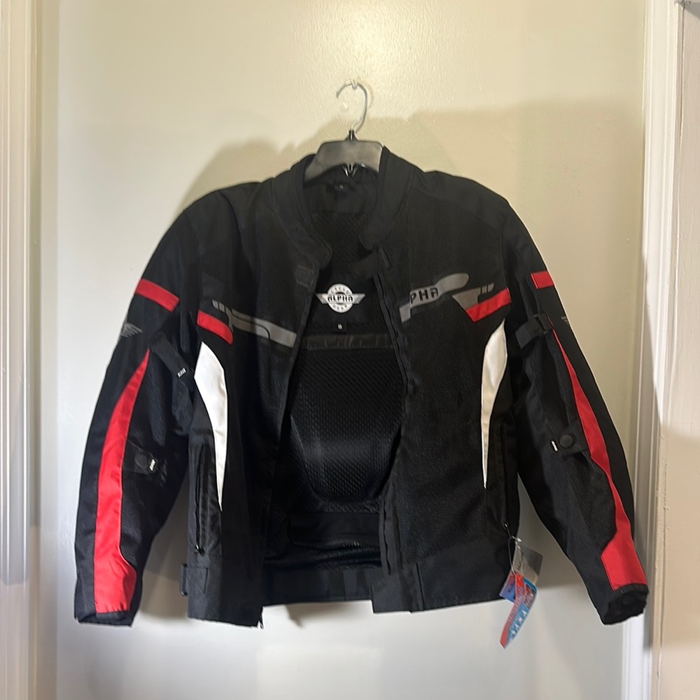 Red and Black Race Jacket with Sporty Design